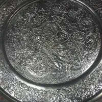 سینی مسی منبت کاری شده ...قلمزنی  اصفهانl