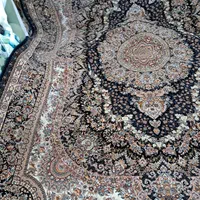 یک جفت فرش۹متری۷۰۰شانه۲۵۵۰تراکم نگین مشهد سورمه ای|فرش|تهران, سجاد|دیوار