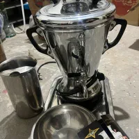 سماور برق همراه سینی و کاسه و پارچ استیل مارک plan|سماور، چای‌ساز، قهوه‌ساز|تهران, استاد معین|دیوار