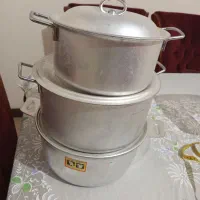 سه عدد قابلمه روحی نو و استفاده نشده قدیمی