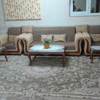 مبل راحتی کرم کار تهران همراه با روکش پارچه ای|مبلمان خانگی و میز عسلی|بیرجند, |دیوار