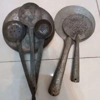ست کفگیر و ملاقه مسی قدیمی
