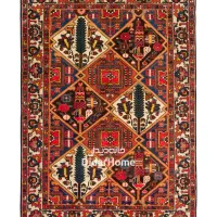 فرش دستباف آنتیک بختیاری قابی سرو و کاج