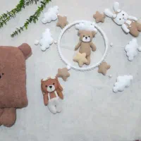 آویز موزیکال تایمر دار چرخشی پایه دار تخت کودک