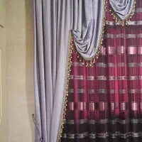 پرده  حریر و مخمل ترک و پرده ۳ تیکه