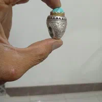 انگشتر فیروزه  انگشتر کلوخه یمنی