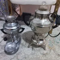 دو عدد سماور برقی برنجی سالم سالم