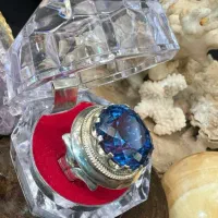 انگشتر نقره فوق لوکس کلکسیونی نگین توپاز لندن