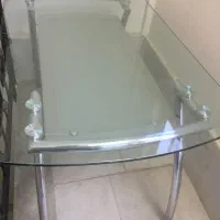 میز شیشه پایه اسطیل شیشه زخیم