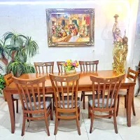 غذاخوری 8 نفره تمام چوب لهستانی زیر قیمت فروشگاهی|میز و صندلی غذاخوری|تبریز, |دیوار