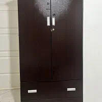* کمد لباس چوبی دو درب با کشو
