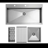 سینک دست ساز تمام استیل ۳۰۴ ضد زنگ ورق ۱.۲