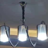 لوستر سه شعله مدل فنری استیل