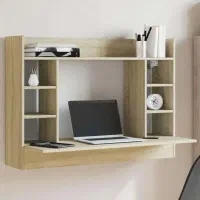 میز تحریر چوبی مدرن وکتابخانه دار و دیواری