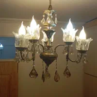 لوستر سه شاخه یک جفت ،شش شعله،برنز،برنج