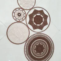 ست دیوارکوب ماندالا بافی پنج تایی