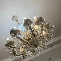 لوستر جنس چینی ۱۵ شاخه رنگ سفید طلایی