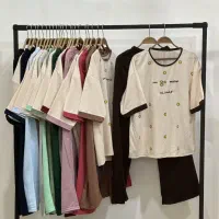 تیشرت لش طرح دار ست شلوار فروشه عمده