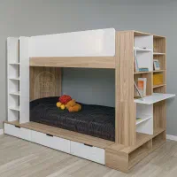 تخت دو طبقه ، تخت دوطبقه|تخت و سرویس خواب|ساری, |دیوار