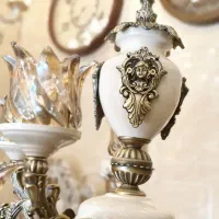 لوستر دوگل بزرگ استاتیک آنتیک ۴شاخه ۸لامپ بزرگ اصل|لوستر و چراغ آویز|تبریز, |دیوار