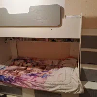 تخت خواب کودک و نوجوان دوطبقه با پله ممبران|تخت و سرویس خواب|گرمدره, |دیوار