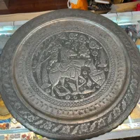 سینی ورشو دیوارکوب های مسی برنجی قلمزنی پرسی قدیمی