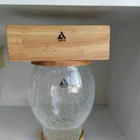 سطل و جا دستمال کاغذی چوبی و شیشه