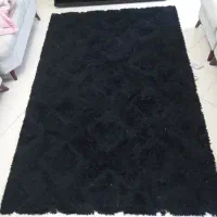 فرش ماشینی  4 متری پرزبلند مشکی ترک