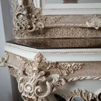 آیینه کنسول کرم رنگ|بوفه، ویترین، کنسول|بندر انزلی, ساحل قو|دیوار