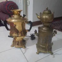 سماور برقی قدیمی و گلاجوش و قوری قدیمی با تاریخ