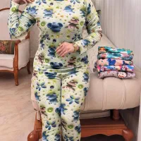 ست بلوزشلوارمخمل سه بعدی پاییزه