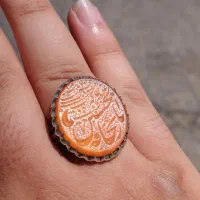 انگشتر عقیق خطی رکاب آذری