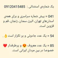 خط رند دائمی کد سراسری و تهران 5485-041-0912 صفر