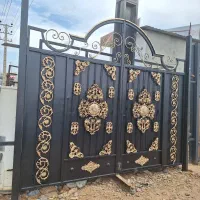 درب حیاط ویلا طرح چوب فرفوژه|مصالح و تجهیزات ساختمان|قزوین, |دیوار