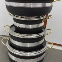ست۷پارچه قابلمه وماهیتابه زنبوری نو
