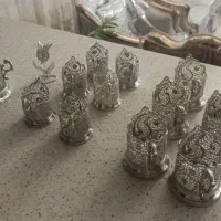 انگاره لیوان و استکان و قندان ملیله کاری اصفهان