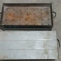 دوعدد منقل کبابی یکی در دار و یکی بدون در