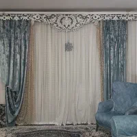 فروش پرده ب علت جابجایی|پرده، رانر، رومیزی|امیدیه, |دیوار