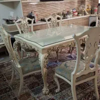 میز نهار خوری استیل ۶نفره. میز با صندلی