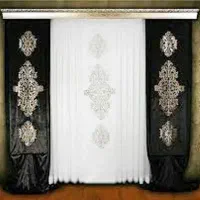 پرده پنلی مخمل نگین دار (جفتی).تخفیف پای معامله|پرده، رانر، رومیزی|اصفهان, تیران|دیوار