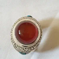 انگشترنقره عقیق یمنی طوقدارکوب فیلی