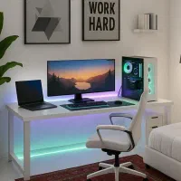 میزتلفیق چوب و فلز  پایه سفید سفارشی