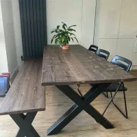 میز نهارخوری چوب طبیعی روستیک