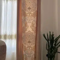 پرده کتیبه ای مخمل با میله طلایی