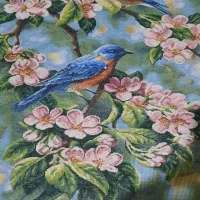 تابلو فرش گل و بلبل