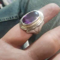 انگشتر نقره دست ساز یاقوت بنفش