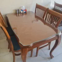 سلام میز نهار خوری راش طرح انگلیسی درحد نو|میز و صندلی غذاخوری|کرمان, |دیوار