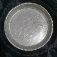 سینی قلم زنی شده مسی سنگین قدیمی