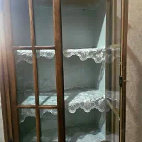 دکور کمدی چوبی شیشه‌ای دو درب با کشو|بوفه، ویترین، کنسول|اهواز, کیان اباد|دیوار