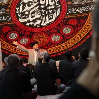کتیبه پرچم پشت منبری محرم